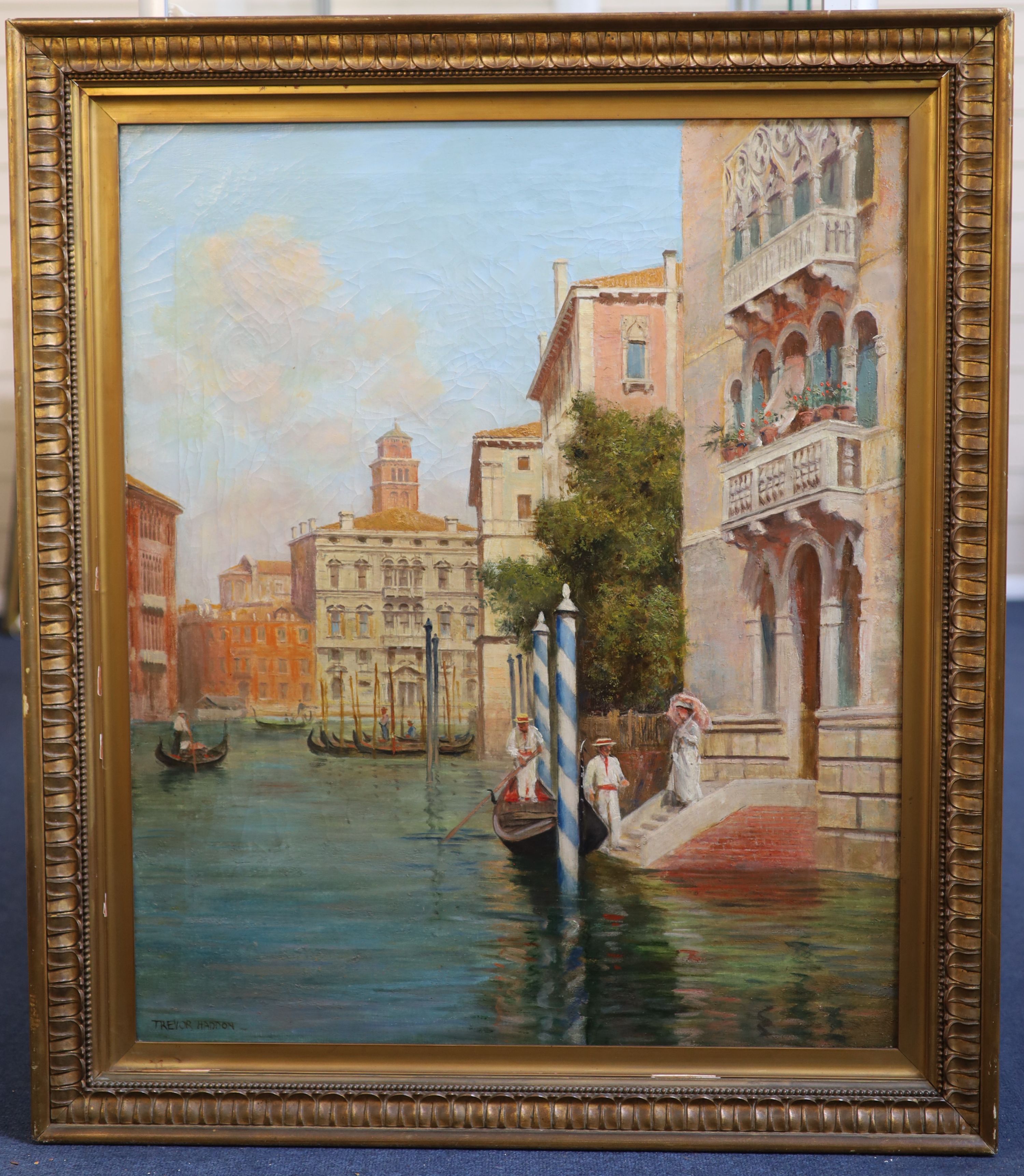 Arthur Trevor Hadden (1864-1941), Venetian canal scenes, pair of oils on canvas, 76.5 x 63c